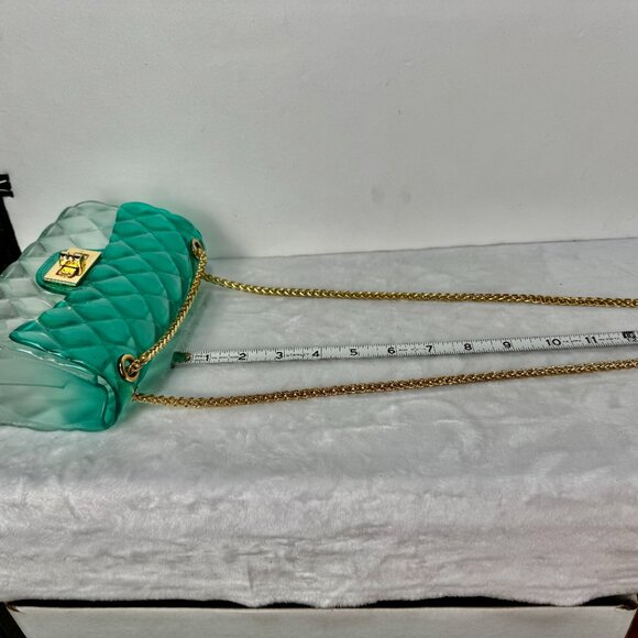 Caleesa Y2K Quilted Ombre Green Jelly Crossbody/Shoulder Small Purse/Handbag Gol - Picture 16 of 16